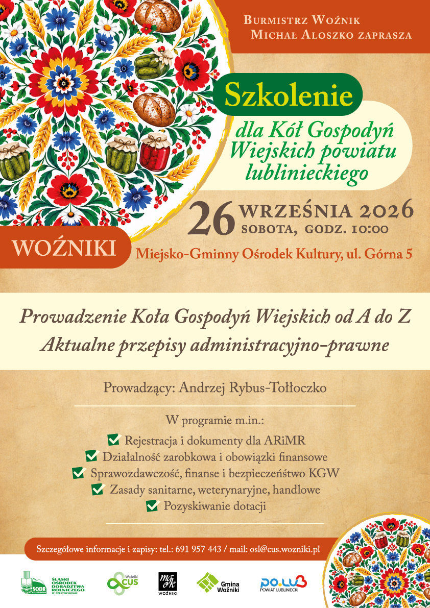 Plakat szkolenie KGW