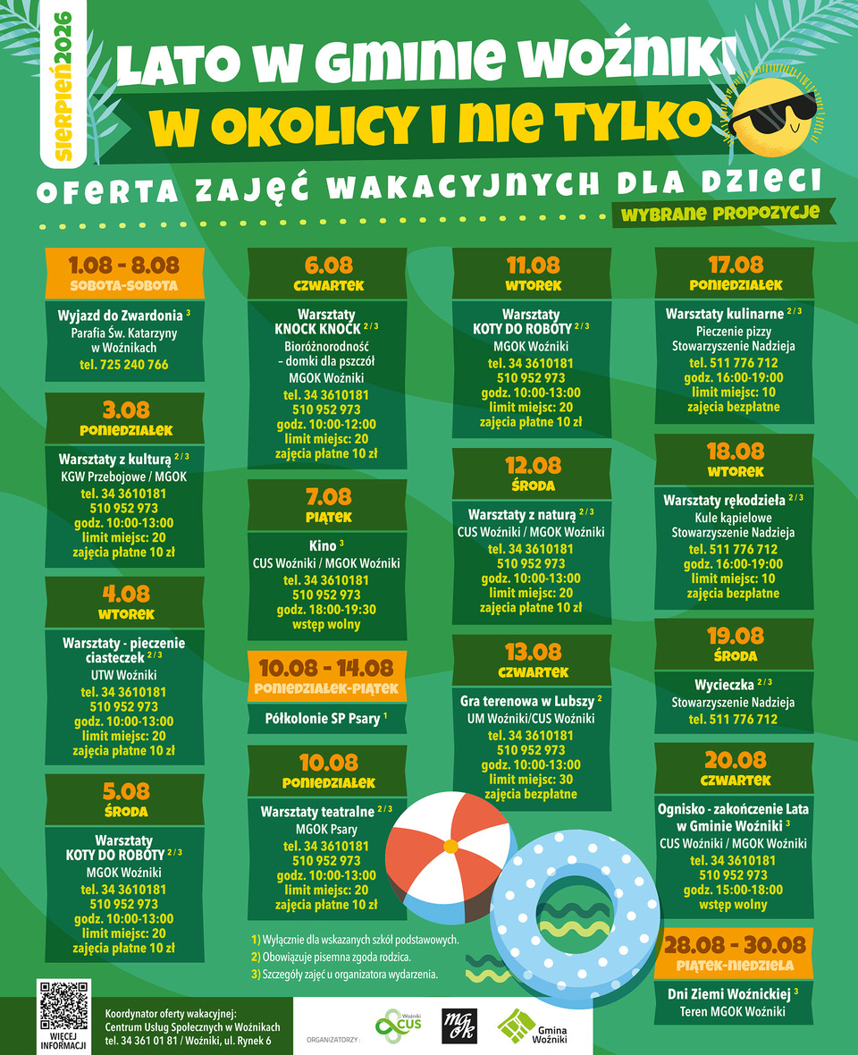 Wakacje w&nbsp;Gminie Woźniki sierpień